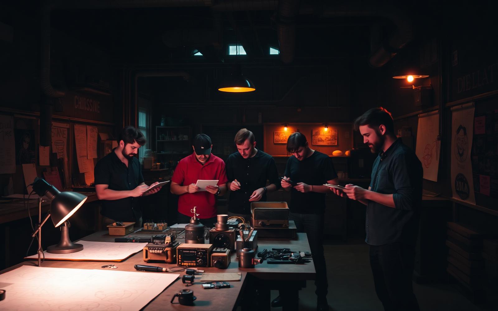Het team van Serious Escape in de werkplaats in Zwolle